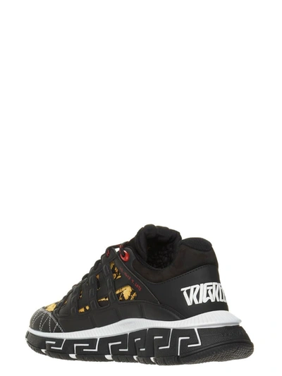 Shop Versace 'trigreca' Sneakers In Black