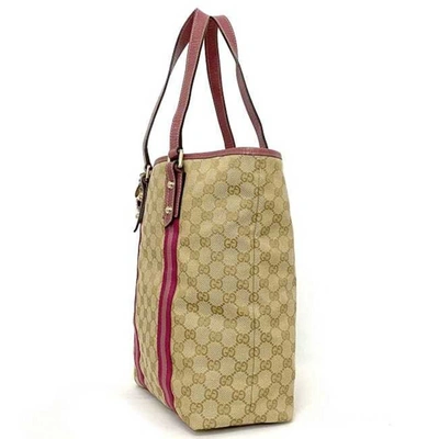 Shop Gucci Horsebit Beige Canvas Tote Bag ()