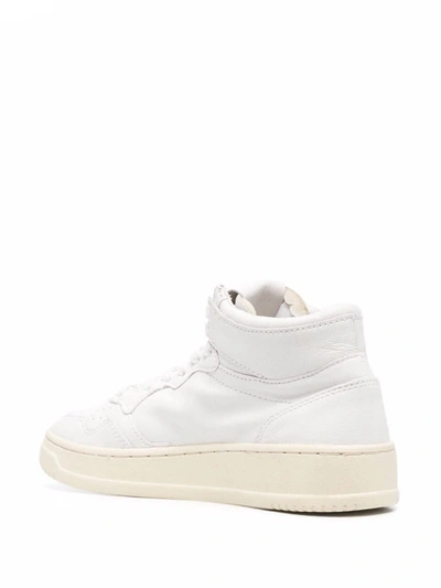 Shop Autry - Medalist Lace-up Sneakers In White