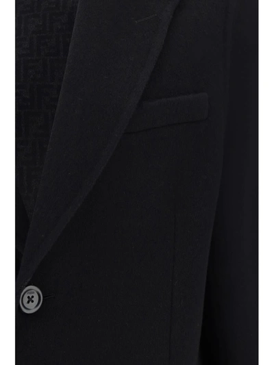Shop Fendi Coats In Black/grey