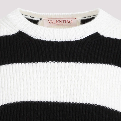 Shop Valentino Striped Sweater In White