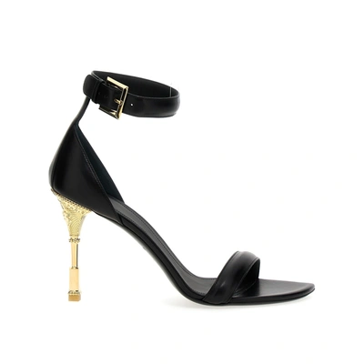 Shop Balmain Moneta 95mm Sandals In Black