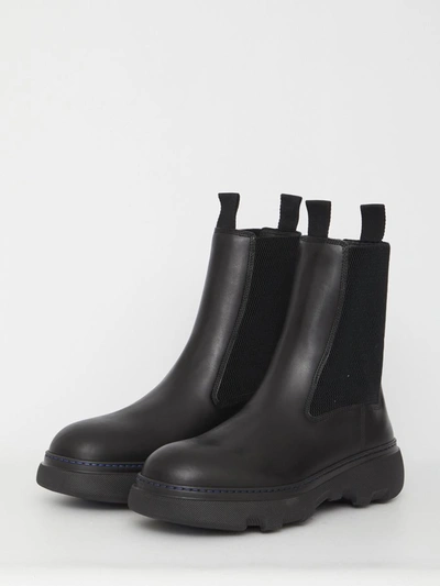Shop Burberry Creeper Chelsea Boots In Black