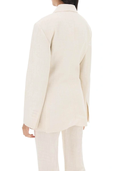 Shop Jacquemus 'la Veste Tibau' Double-breasted Blazer In White