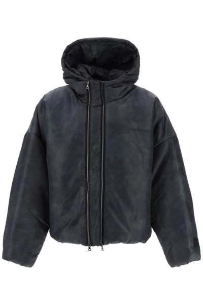 Shop Y/project Y Project Double Collar Puffer Jacket In Grey