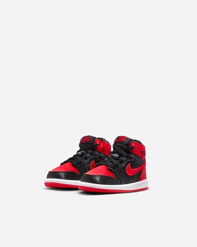 Shop Jordan Brand Jordan 1 Retro High Og &#39;satin Bred&#39; (toddler) In Black