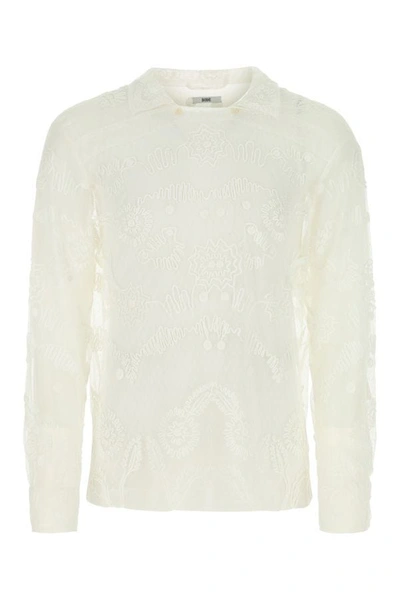 Shop Bode Man Embroidered Mesh Shirt In White