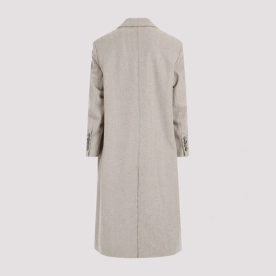 Shop Ami Alexandre Mattiussi Ami Paris  Oversized Virgin Wool Coat In Nude &amp; Neutrals
