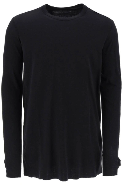 Shop 11 By Boris Bidjan Saberi Boris Bidjan Saberi Long Sleeve Cotton Rib T-shirt In Black