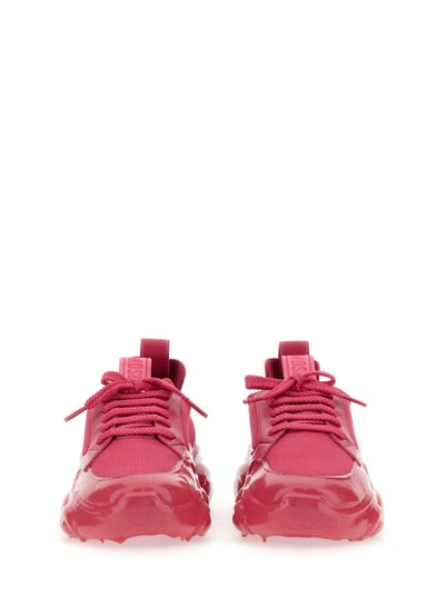 Shop Moschino Sneaker With Logo In Fuchsia