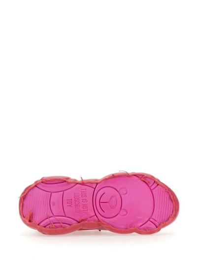 Shop Moschino Sneaker With Logo In Fuchsia
