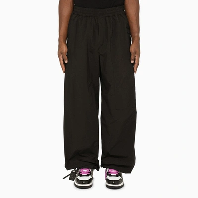 Shop Off-white Â„¢ Black Nylon Wide Leg Trousers Men