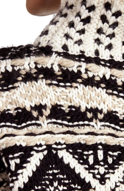 Shop Splendid Vail Wool Blend Funnel Neck Sweater In Black Ivory Multi