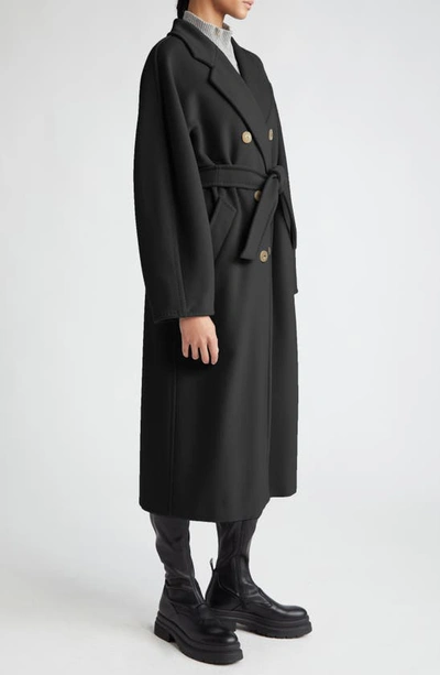 Shop Max Mara Madame Double Breasted Wool & Cashmere Coat In Black
