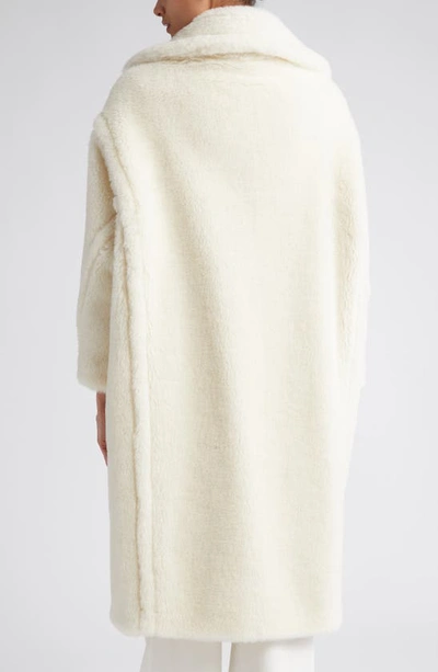 Shop Max Mara Tedgirl Oversize Double Breasted Alpaca Blend Coat In White