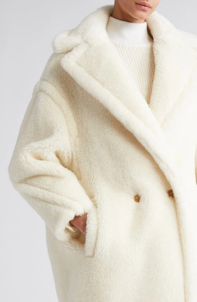 Shop Max Mara Tedgirl Oversize Double Breasted Alpaca Blend Coat In White