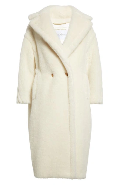 Shop Max Mara Tedgirl Oversize Double Breasted Alpaca Blend Coat In White