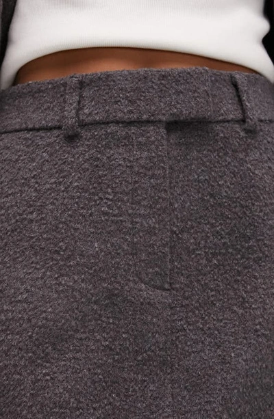 Shop Topshop Brushed Miniskirt In Charcoal
