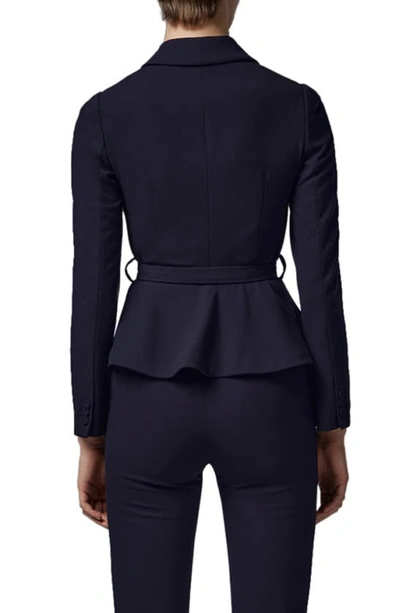 Shop Lk Bennett Nina Belted Peplum Blazer In Black