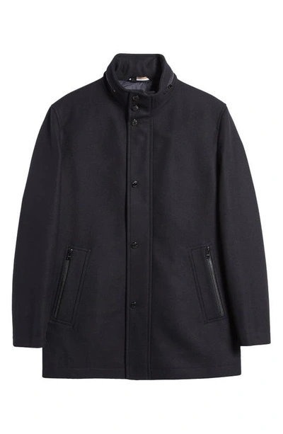 Shop Hugo Boss Camron Wool Blend Jacket In Dark Blue