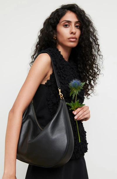 Swing Leather Hobo In Black/gold