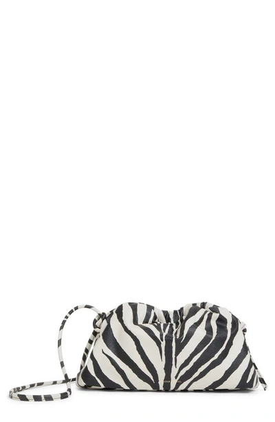 Shop Mansur Gavriel Mini Cloud Zebra Print Saffiano Leather Clutch