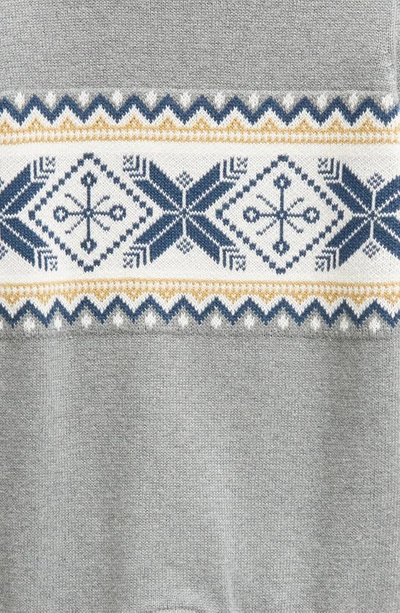 Shop Nordstrom Cozy Cotton Intarsia Sweater Romper In Grey Dark Heather Fairisle