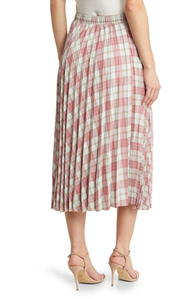 Nikki Lund Robin Pleated Midi Skirt In Pink