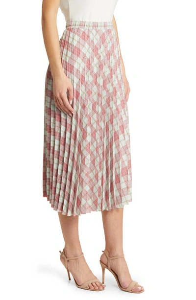 Nikki Lund Robin Pleated Midi Skirt In Pink