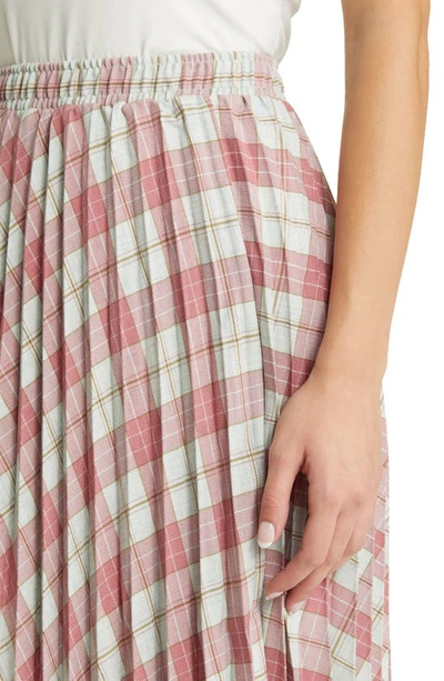 Nikki Lund Robin Pleated Midi Skirt In Pink