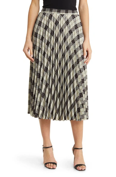 Shop Nikki Lund Robin Pleated Midi Skirt In Black