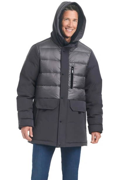 Shop Vince Camuto Water Resistant Down & Feather Fill Puffer Parka In Grey