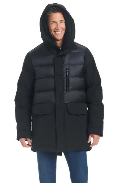 Shop Vince Camuto Water Resistant Down & Feather Fill Puffer Parka In Black