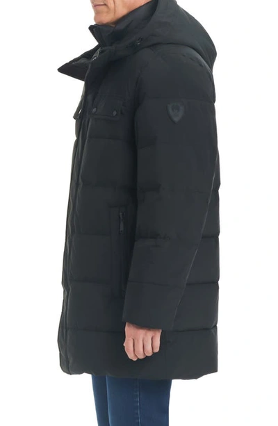 Shop Vince Camuto Quilted Hooded Water Resistant Puffer Coat With Bib In Black