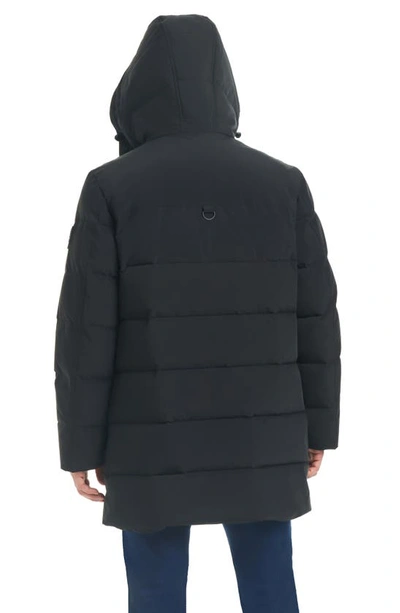 Shop Vince Camuto Quilted Hooded Water Resistant Puffer Coat With Bib In Black