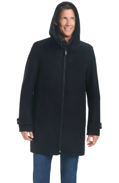 Shop Vince Camuto Systems Water Resistant Hooded Wool Blend 3-in-1 Coat In Black
