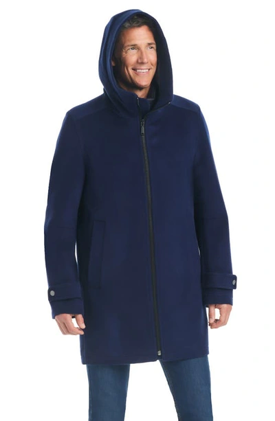 Shop Vince Camuto Systems Water Resistant Hooded Wool Blend 3-in-1 Coat In Navy