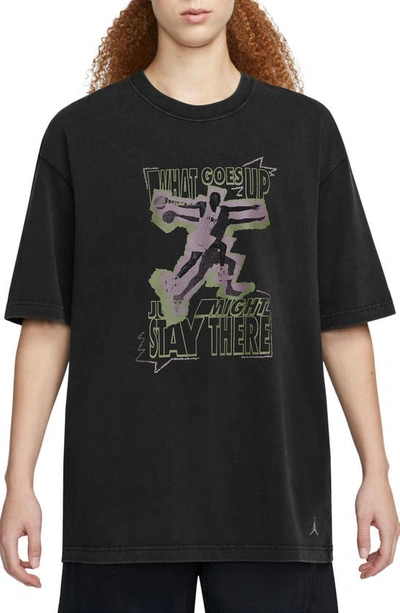 Shop Jordan Heritage What Goes Up Oversize Graphic T-shirt In Black/ Off Noir