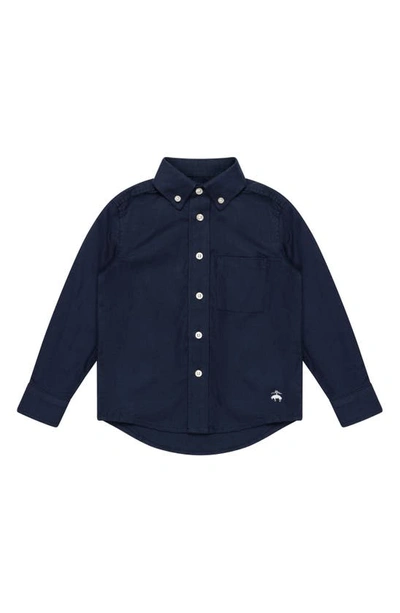 Shop Brooks Brothers Kids' Cotton Button-down Shirt In Navy