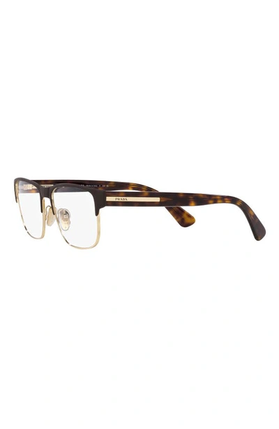 Prada 55mm Square Optical Glasses In Matte Brown