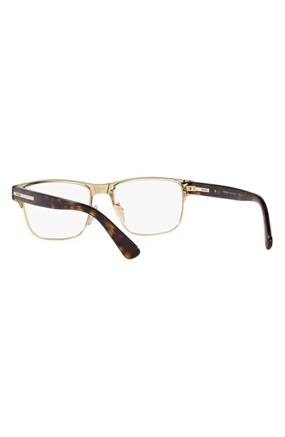 Prada 55mm Square Optical Glasses In Matte Brown
