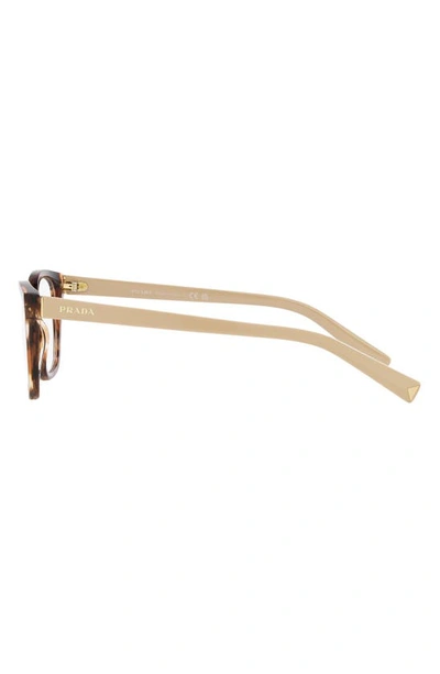 Prada 53mm Rectangular Optical Glasses In Caramel