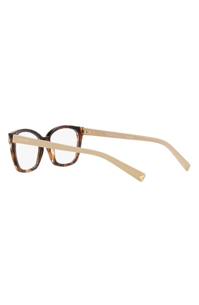 Prada 53mm Rectangular Optical Glasses In Caramel