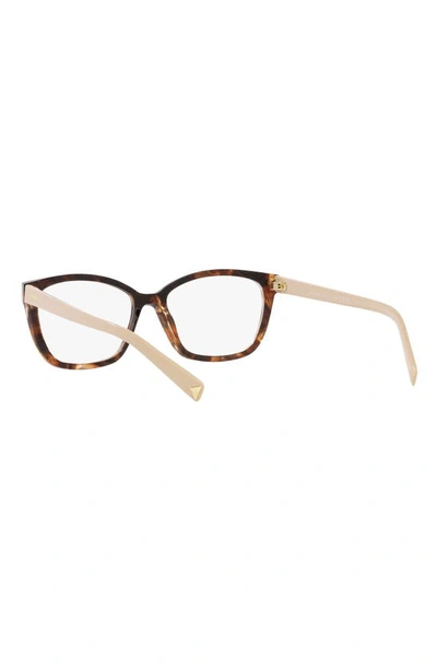 Prada 53mm Rectangular Optical Glasses In Caramel