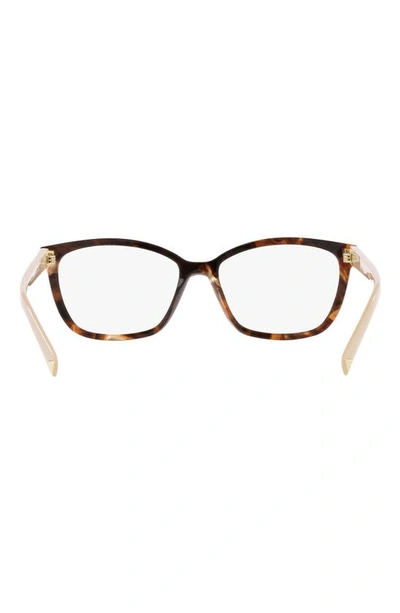 Prada 53mm Rectangular Optical Glasses In Caramel