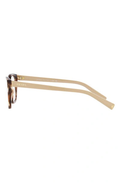Prada 53mm Rectangular Optical Glasses In Caramel