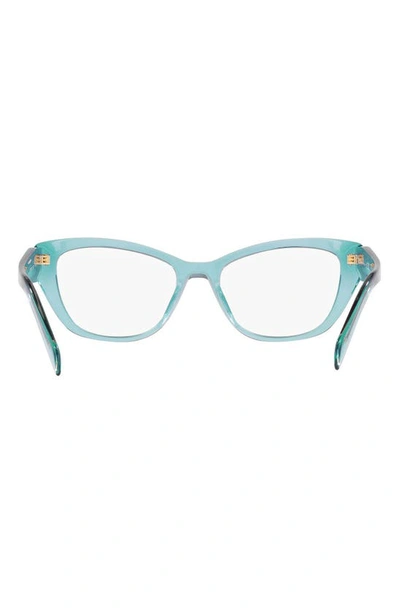 Prada 52mm Cat Eye Optical Glasses In Crystal