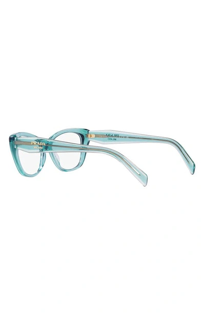Prada 52mm Cat Eye Optical Glasses In Crystal