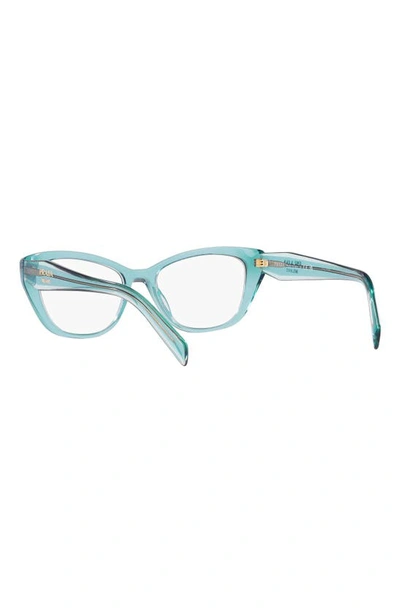 Prada 52mm Cat Eye Optical Glasses In Crystal