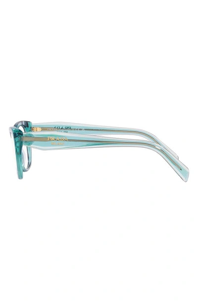 Prada 52mm Cat Eye Optical Glasses In Crystal